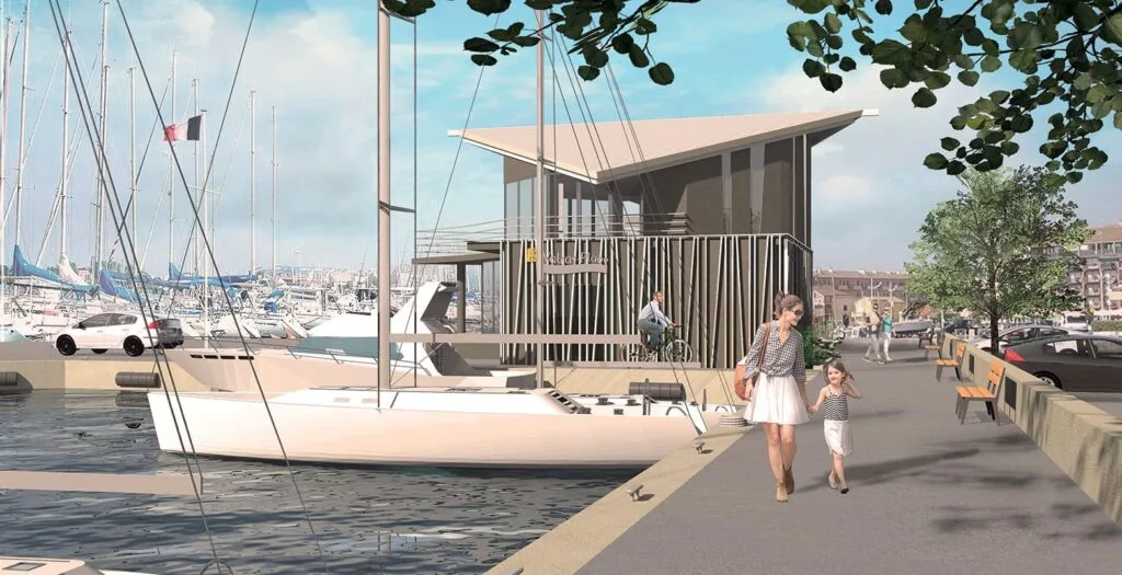 Construction capitainerie du port de Valras Plage